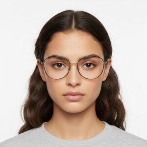 Celine Womens Cat Eye Gold Gold Transparent Fashion Designer Eyewear